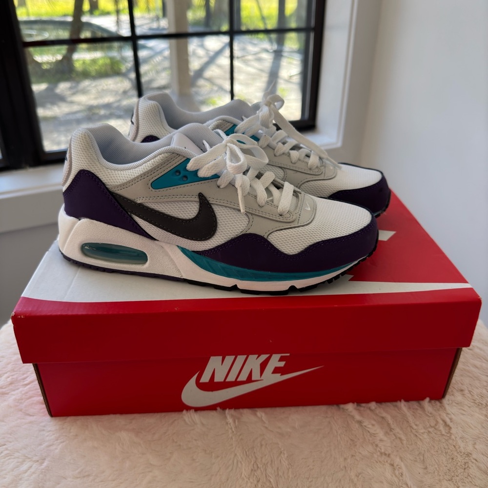 Nike Air Max White and Purple Sneakers